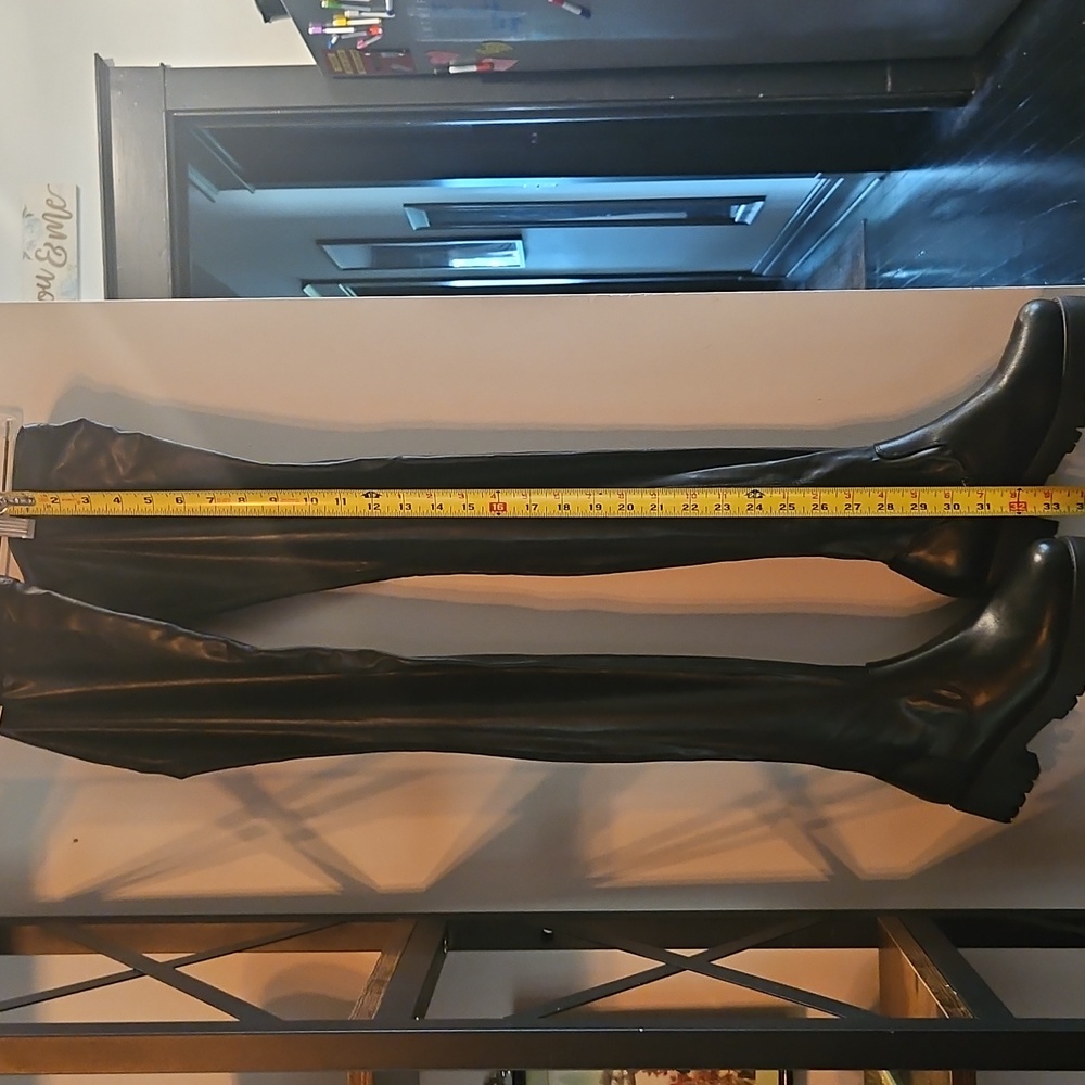 Azalea Wang Black Eureva-Proceed Over The Knee Stretch Boots - Picture 5 of 7